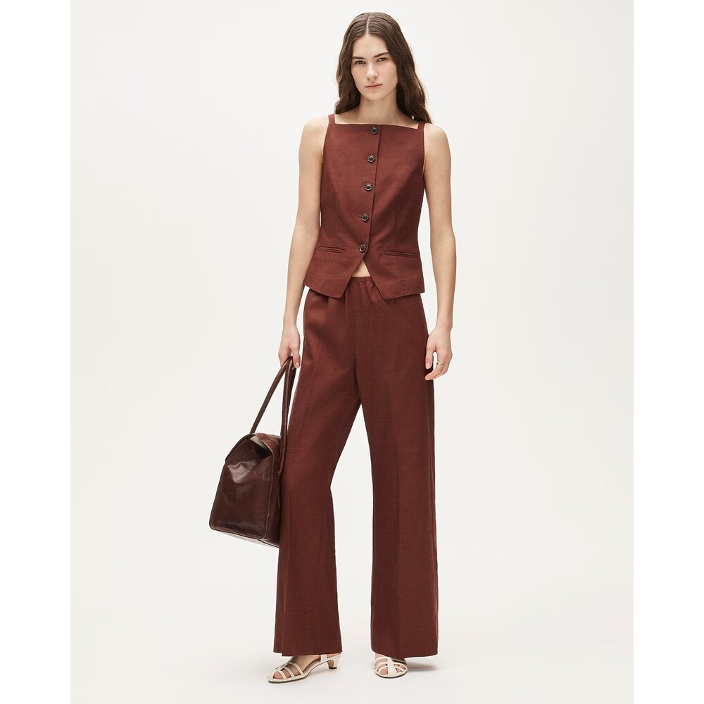 J.CREW Cosmo Pant In Gramercy Linen Blend XS Fresh Cacao Relaxed NEW B76